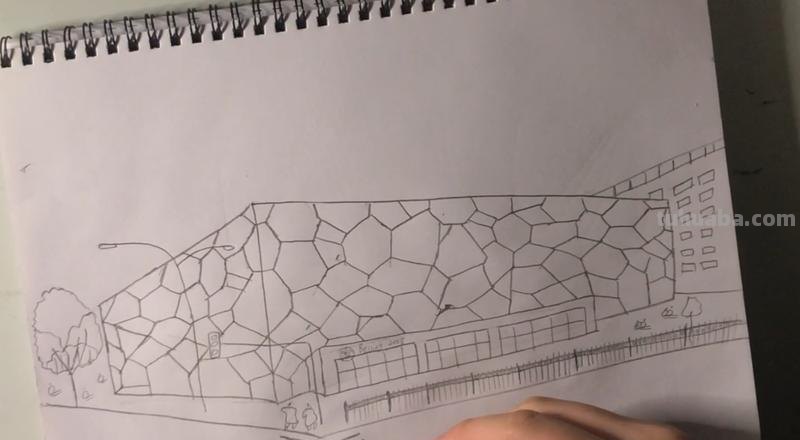 水立方怎么画彩铅 彩铅水景画简单？