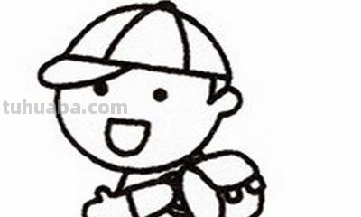 怎么画男孩简笔画 简笔画系列：背着书包上学校的小男孩？
