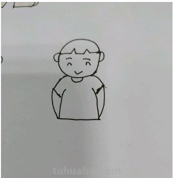怎么画男孩简笔画 简笔画系列：背着书包上学校的小男孩？