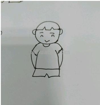 怎么画男孩简笔画 简笔画系列：背着书包上学校的小男孩？