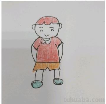 怎么画男孩简笔画 简笔画系列：背着书包上学校的小男孩？