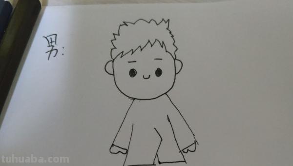 怎么画男孩简笔画 简笔画系列：背着书包上学校的小男孩？