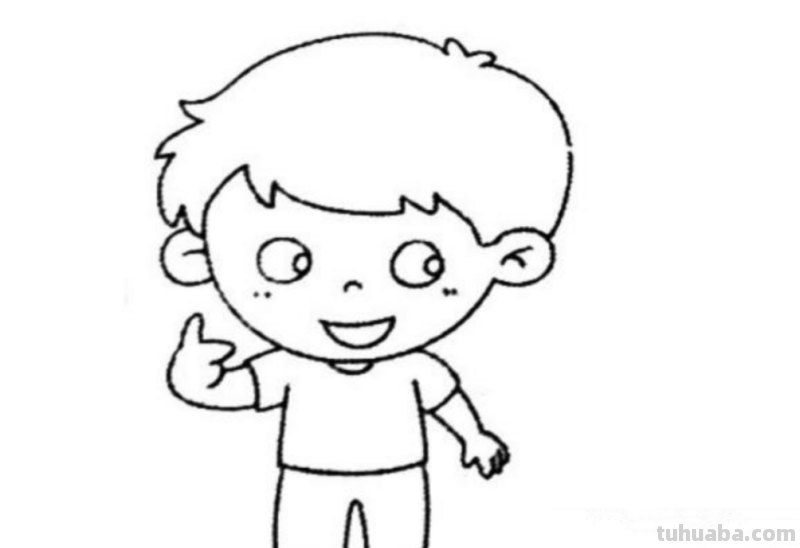 怎么画男孩简笔画 简笔画系列：背着书包上学校的小男孩？