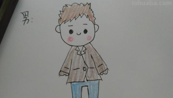 怎么画男孩简笔画 简笔画系列：背着书包上学校的小男孩？