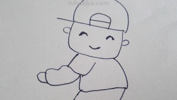 怎么画男孩简笔画 简笔画系列：背着书包上学校的小男孩？