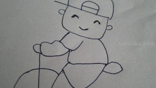 怎么画男孩简笔画 简笔画系列：背着书包上学校的小男孩？