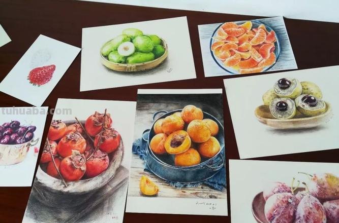 新年美食怎么画彩铅 水果蔬菜彩铅画教程？