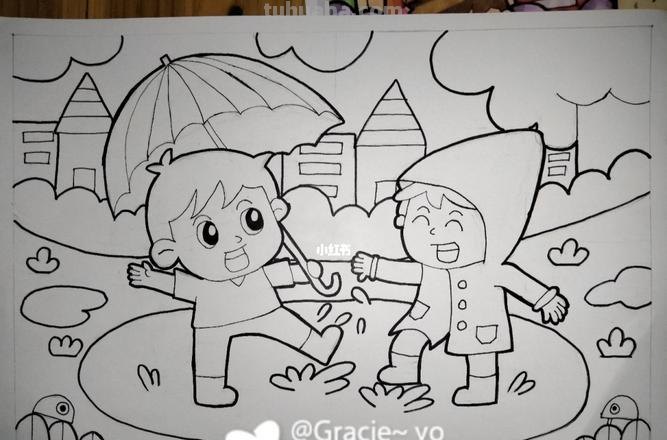 下雨怎么画简笔画 一年级画下雨简单的方法?