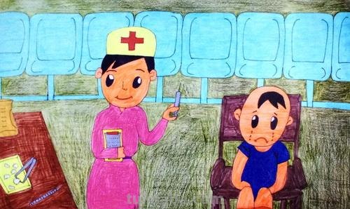 医生怎么画彩铅可爱 5-6岁医生儿童画？