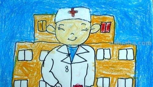 医生怎么画彩铅可爱 5-6岁医生儿童画？