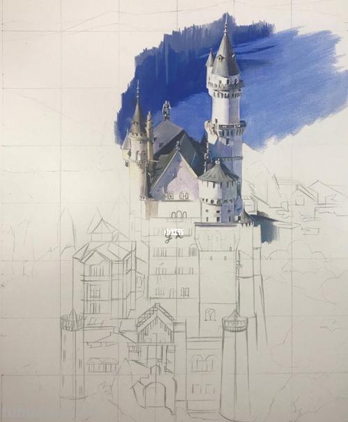 宫殿用彩铅怎么画 三年级画公主城堡？