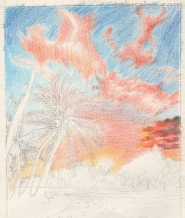 彩铅渐变怎么画天空 彩铅如何画阳光和光晕（急！）？