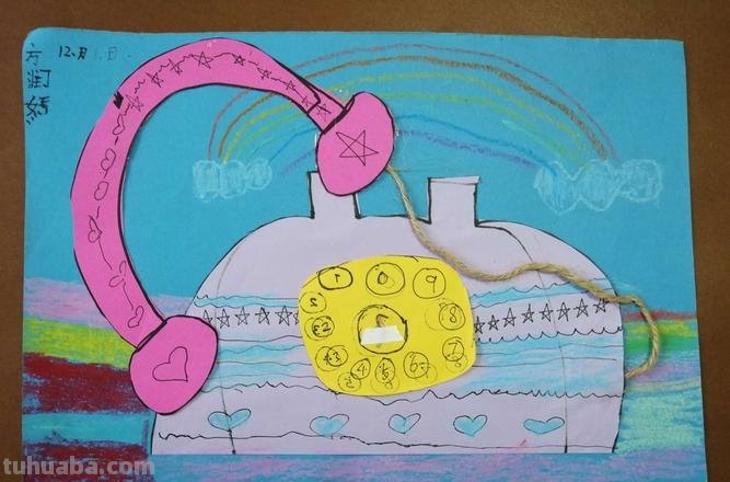 如何画出色彩电话及色彩电话机 