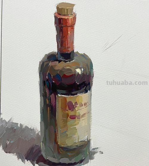 色彩静物酒瓶及色彩静物酒瓶临摹图片 