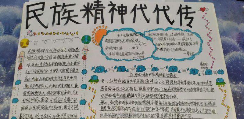 怎么画民族手抄报 弘扬和培育民族精神手抄报设计？