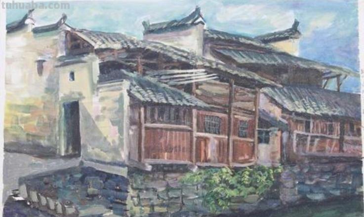 如何画出色彩瓦片房顶的细节？ 