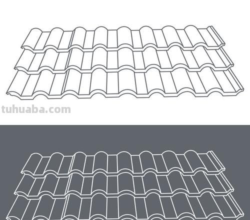 如何画出色彩瓦片房顶的细节?