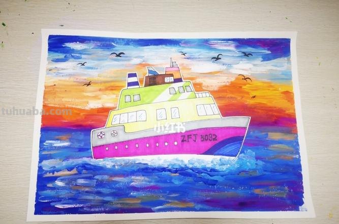 探究船的色彩画及船色彩画法 