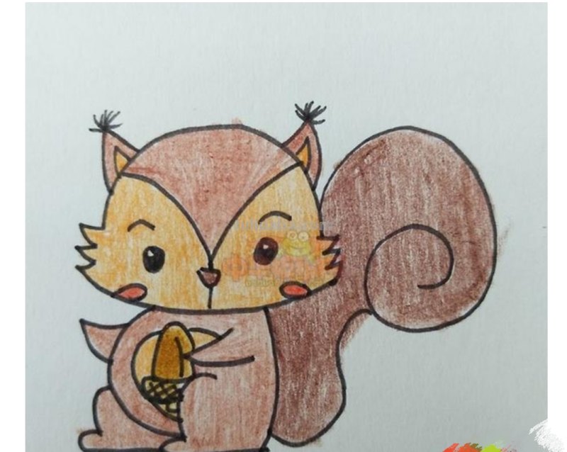 松鼠的简笔画怎么画 QQ画图红包犀牛、松鼠、骆驼、鲨鱼等简单画法？