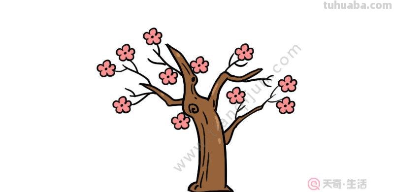 怎么画桃花树简笔画 画桃花树简单又漂亮？