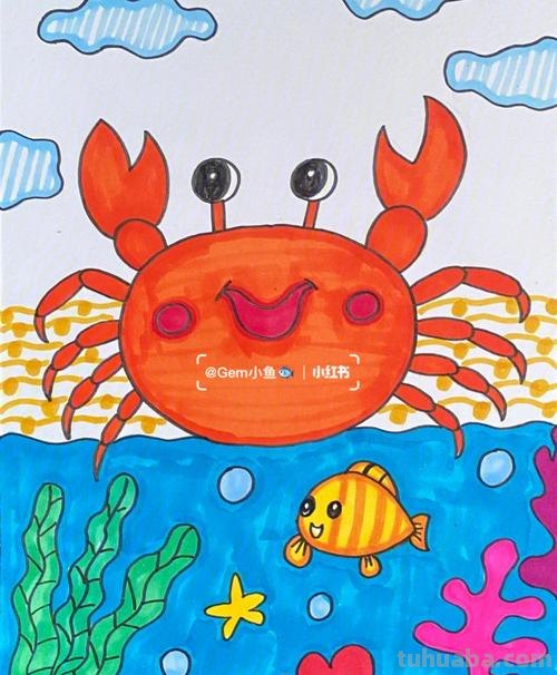 简笔画螃蟹涂什么颜色 画螃蟹儿童画？