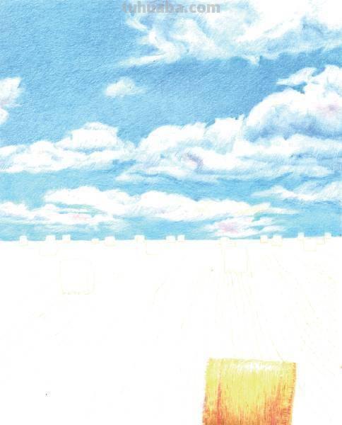 天空彩铅怎么画视频 浅蓝色天空彩铅画？