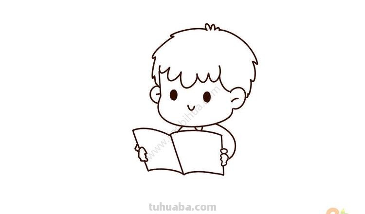 小朋友简笔画怎么画 简笔画-如何画看书的小朋友简笔画？