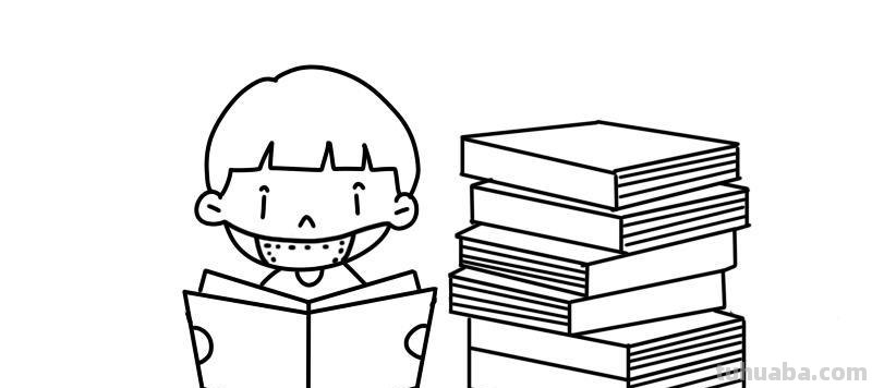 小朋友简笔画怎么画 简笔画-如何画看书的小朋友简笔画？