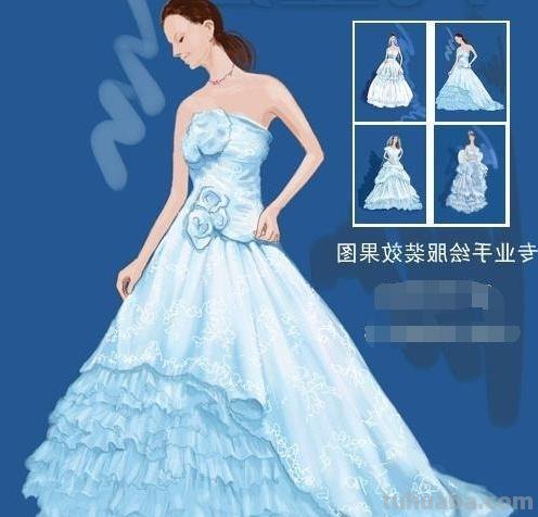 蓝色婚纱怎么画彩铅 婚纱的绘画比例?