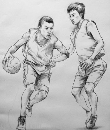 速写篮球人 速写人物的简单画法?