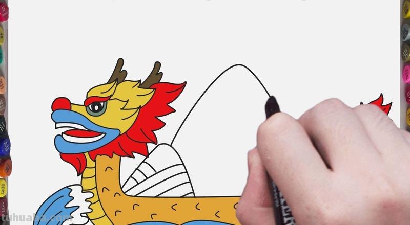 简笔画龙船怎么画 龙舟图片绘画？