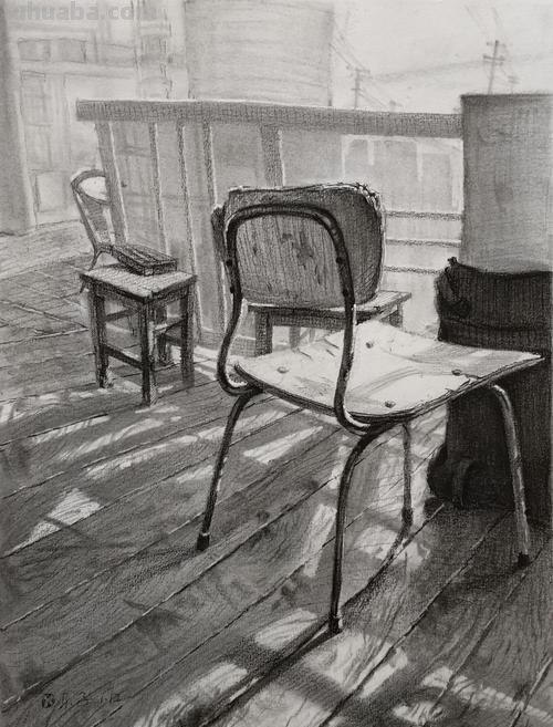 速写物体凳子 椅子素描?