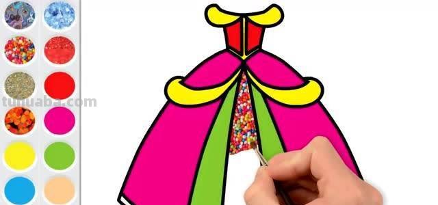 公主裙怎么画简笔画 简笔画:如何一步一步画一件漂亮的公主裙?