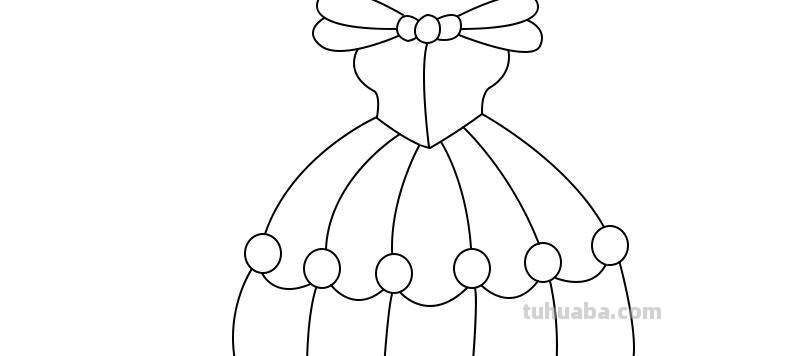 公主裙怎么画简笔画 简笔画：如何一步一步画一件漂亮的公主裙？