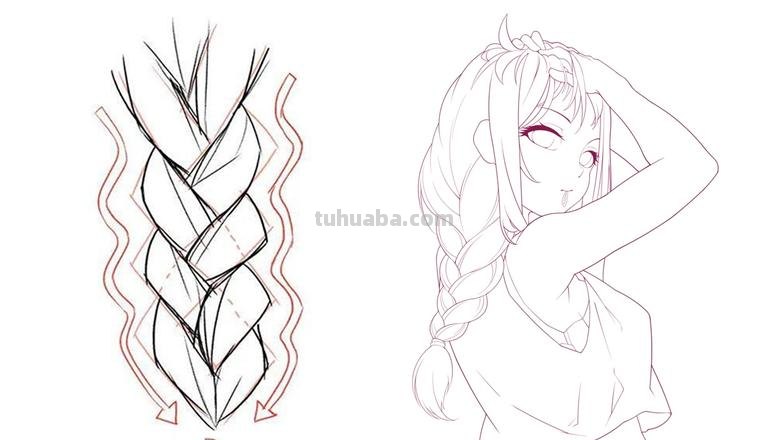 麻花辫怎么画简笔画 一股麻花辫教程？