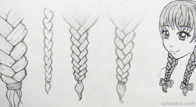 麻花辫怎么画简笔画 一股麻花辫教程?