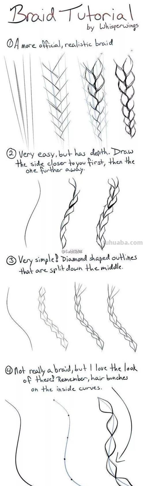 麻花辫怎么画简笔画 一股麻花辫教程?