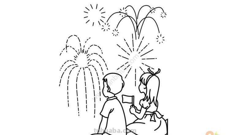 看烟花速写 烟花图片绘画?