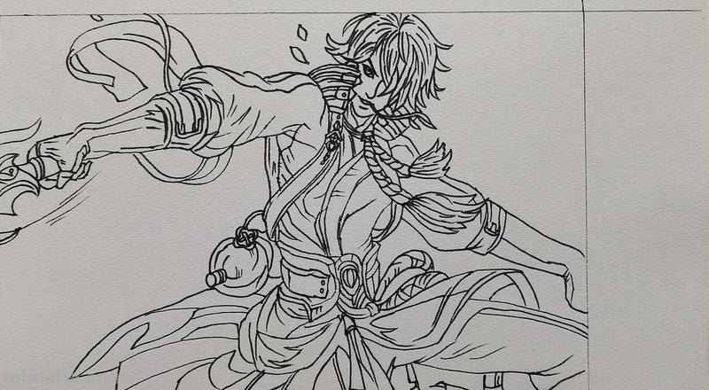 王者李白怎么画简笔画 一二三年级画王者荣耀李白？