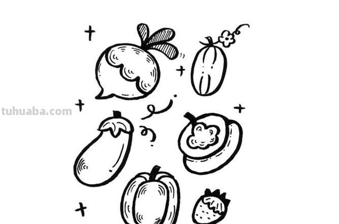 极简蔬果简笔画