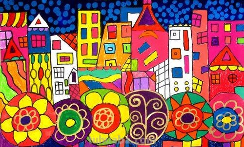 用色彩画出城市的美丽——探究城市色彩画的简单方法 