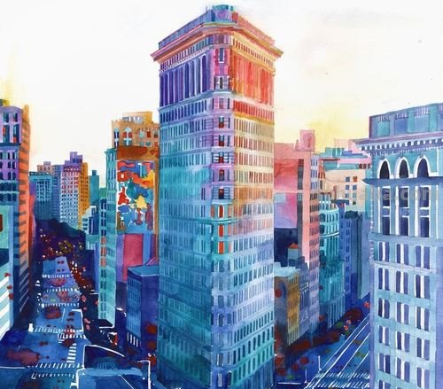 用色彩画出城市的美丽——探究城市色彩画的简单方法 