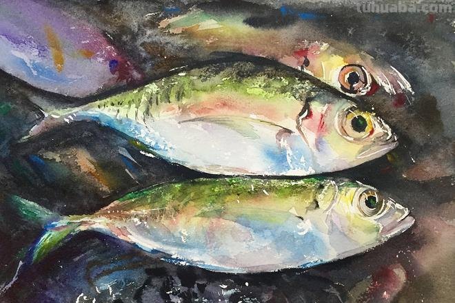 浅谈鱼色彩画及鱼色彩画图片的欣赏 