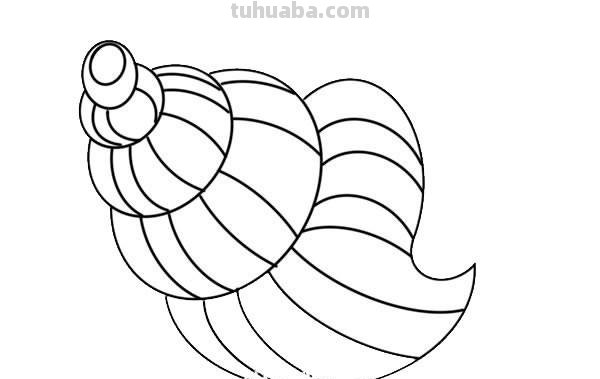 简笔画海螺涂什么颜色 画大海的儿童画?