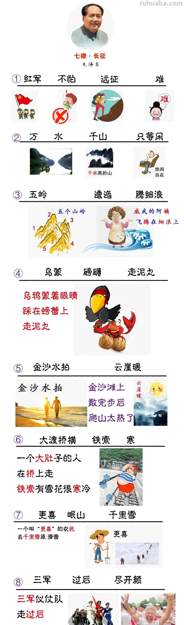 思维导图怎么背诵古诗 七律长征怎么背得快？