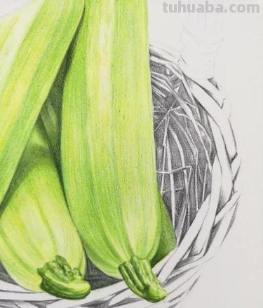 彩铅绿色插图怎么画 水果蔬菜彩铅画教程?