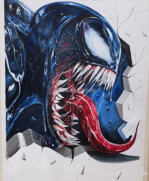 毒液怎么画用彩铅 如何画毒液的眼睛?