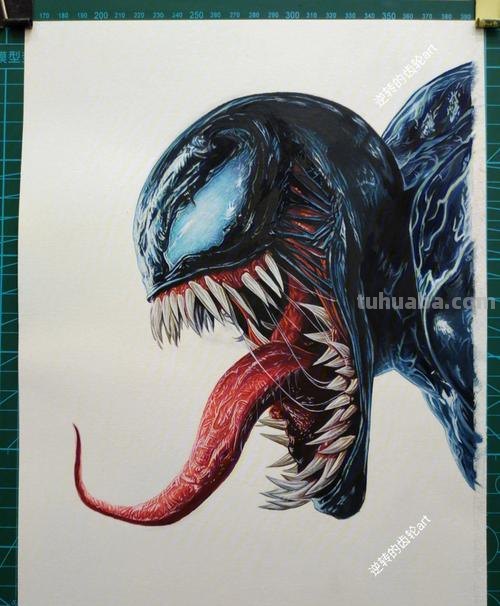 毒液怎么画用彩铅 如何画毒液的眼睛?
