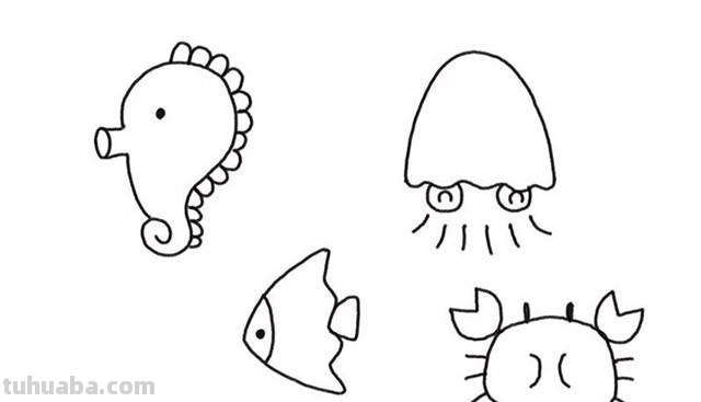 每天学一幅简笔画-海洋世界简笔画怎么画