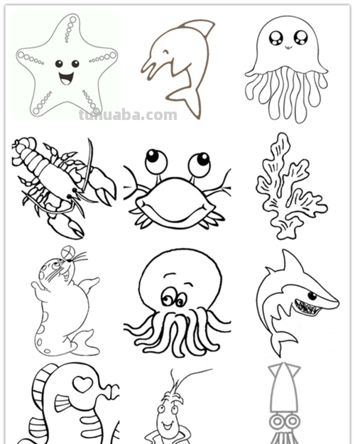 生活、海洋、动物主题儿童简笔画，步骤讲解，孩子作业用得上！